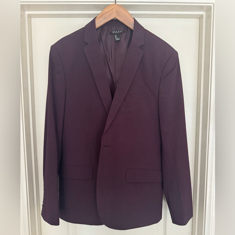 Forever 21 Purple Burgundy Red Plumb Sport Coat Blazer Suit Jacket Size Large